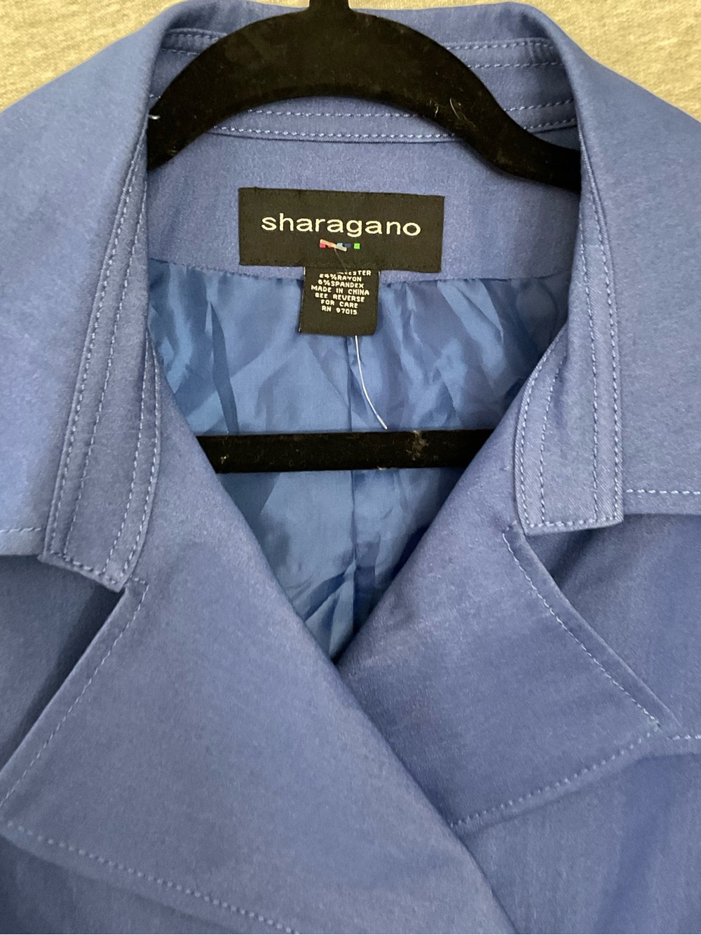 Sharagano Blue Double-Breasted Jacket - Picture 5 of 6
